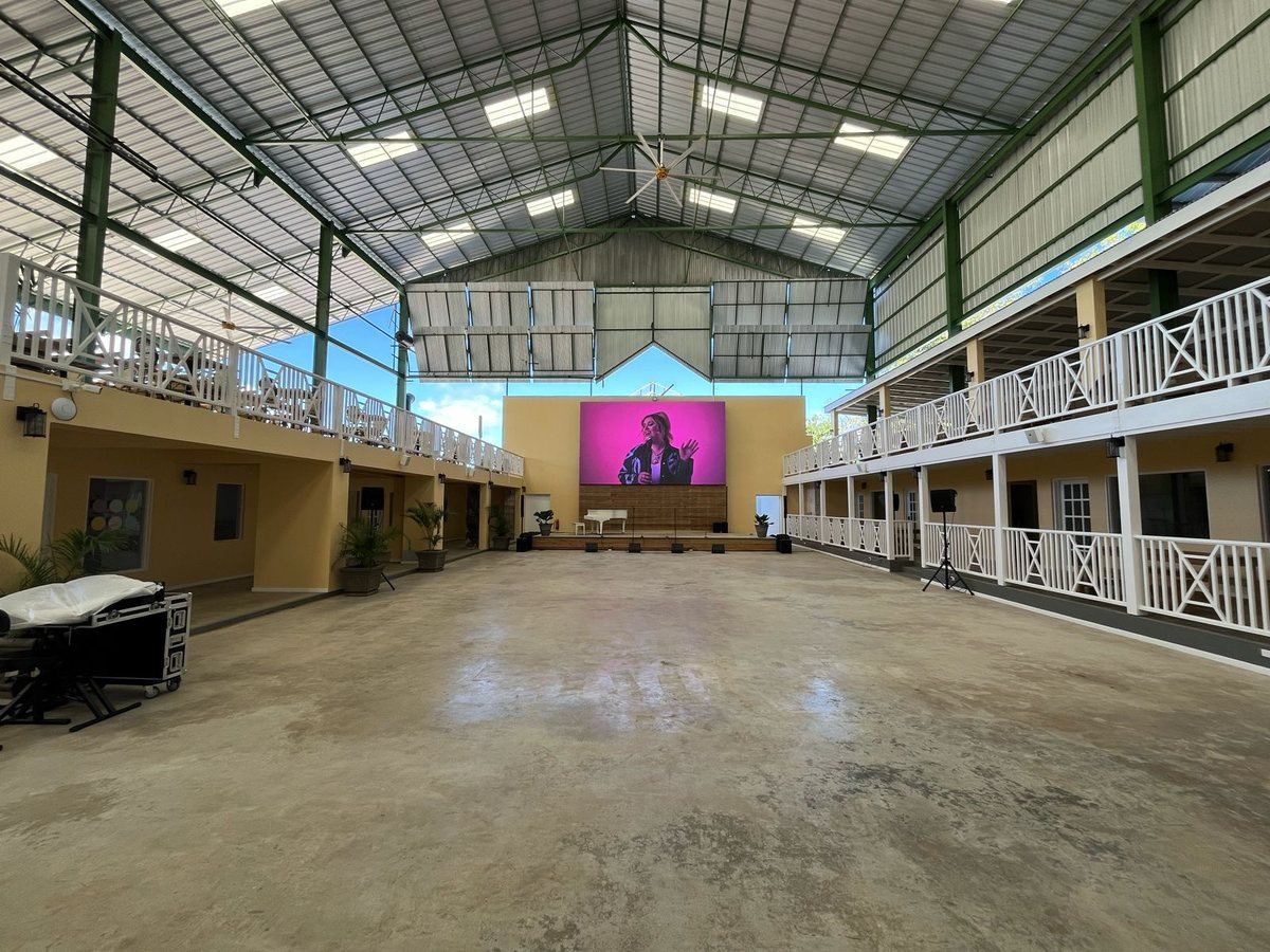 Large indoor LED screen in a Barbados venue