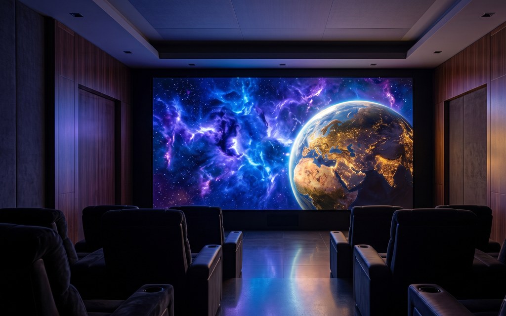 Fine pitch LED video wall for home cinema and corporate lobby